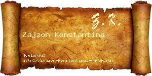 Zajzon Konstantina névjegykártya